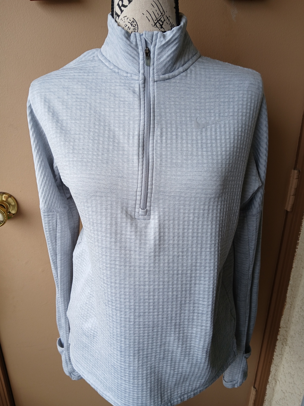 Nike Running Light Gray Half-Zip Women's Sweater